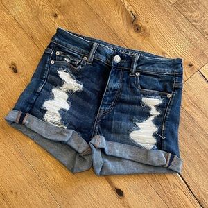 American Eagle Distressed High Waisted Shorts